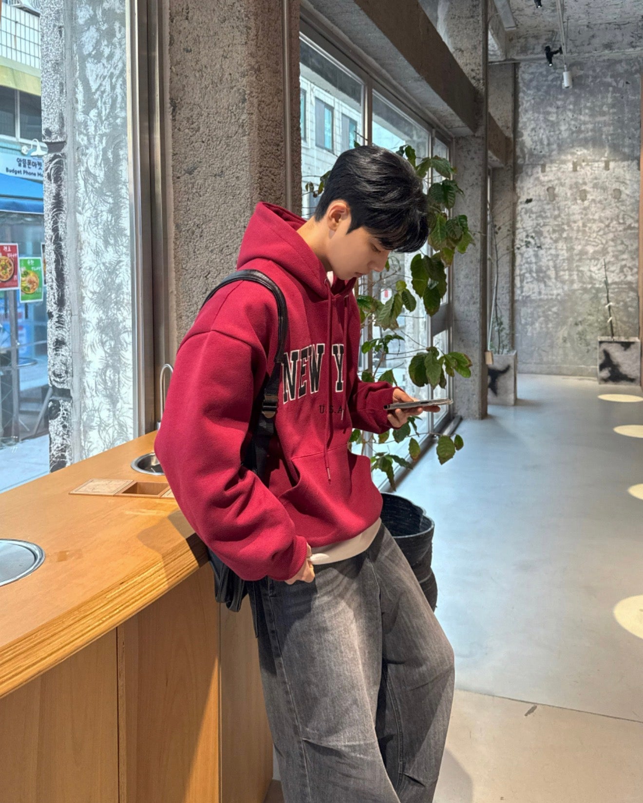 NEW YORK 刺繡連帽衛衣|5色入