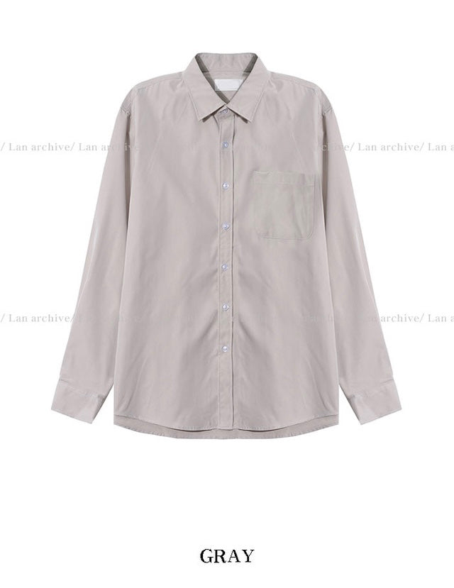 回饋價🧧韓製Pocket口袋基礎款長袖恤衫｜15色入
