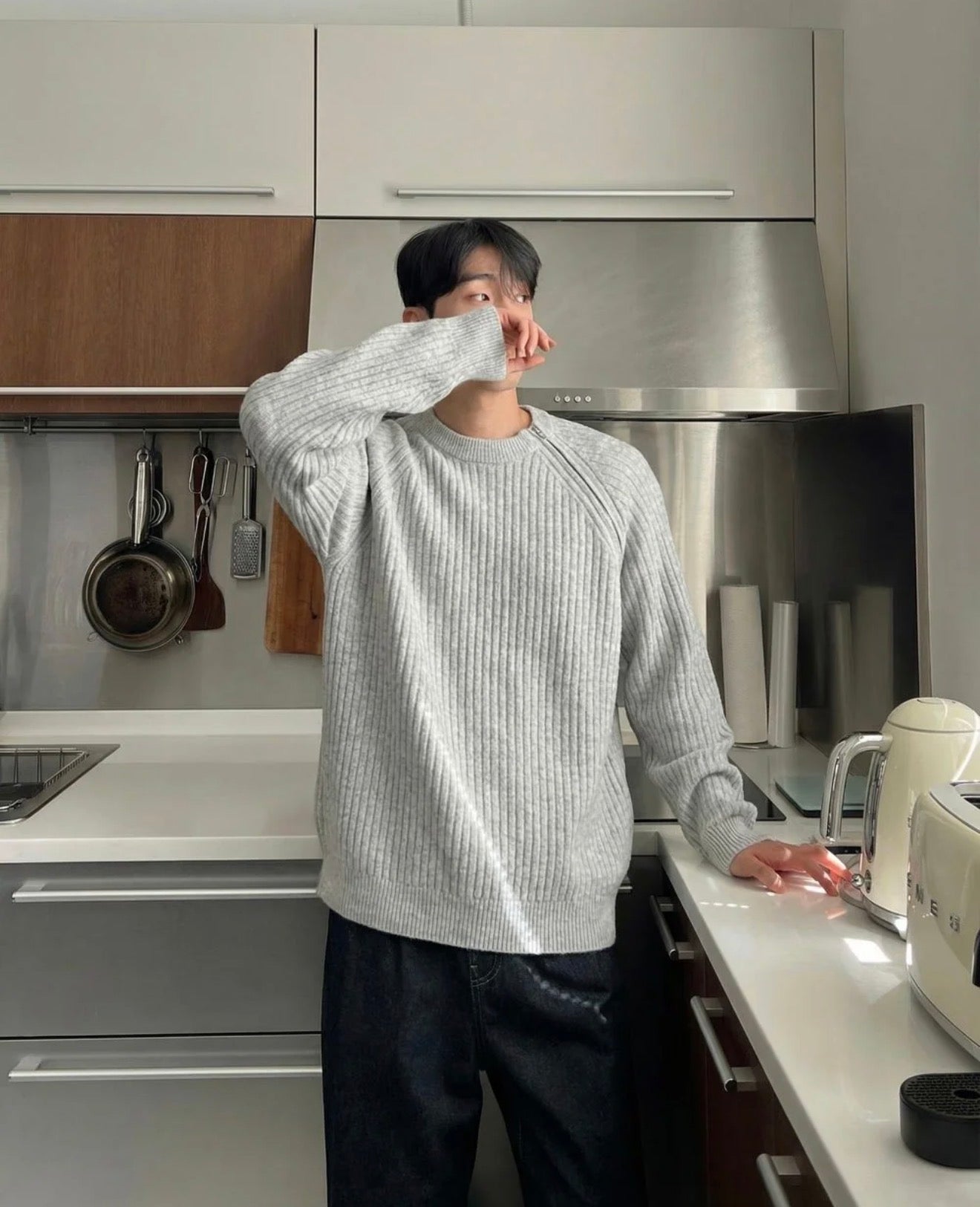 側拉鍊質感針織衫｜6色入