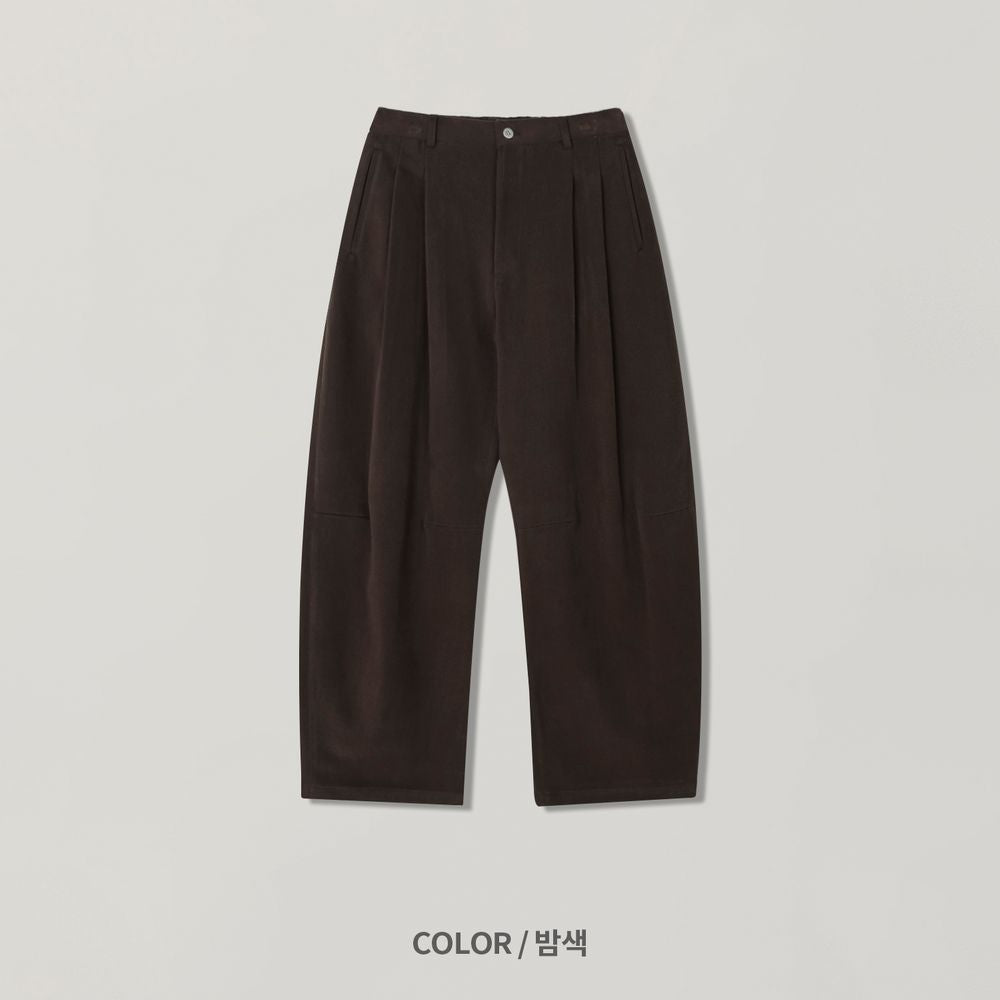 無負擔剪裁加分！韓系弧形雙褶休閒褲｜4色入