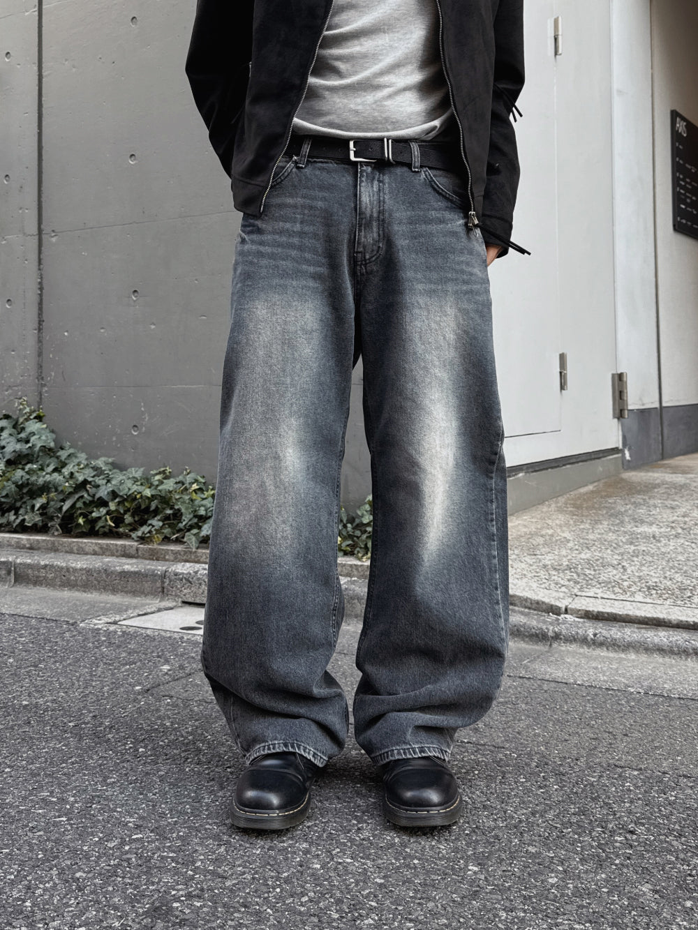 多尺碼！型格貓鬚水洗牛仔褲｜1色入