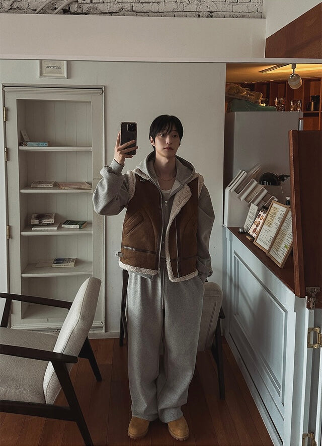 冬日感MAX ❄️皮革拼接背心Jacket｜2色入