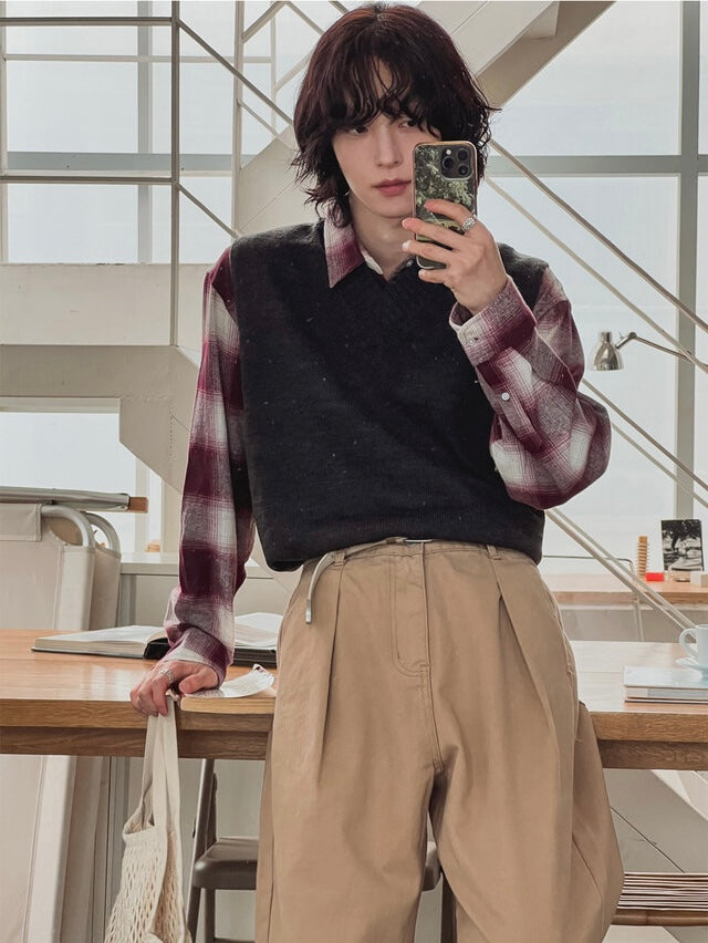 基礎款必入！純色 V領針織背心 | 8色入