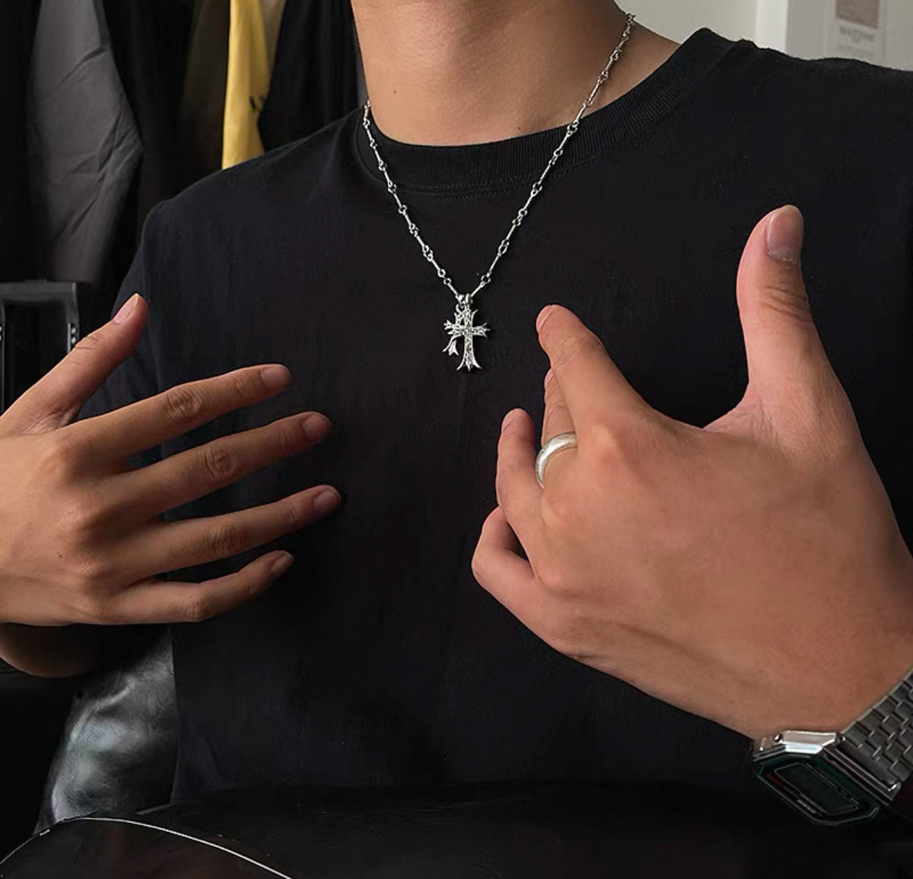 Double Cross Necklace