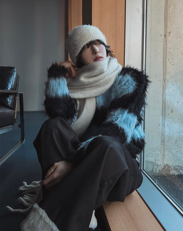 質量超好！簡約橫間馬海毛針織冷衫｜2色入