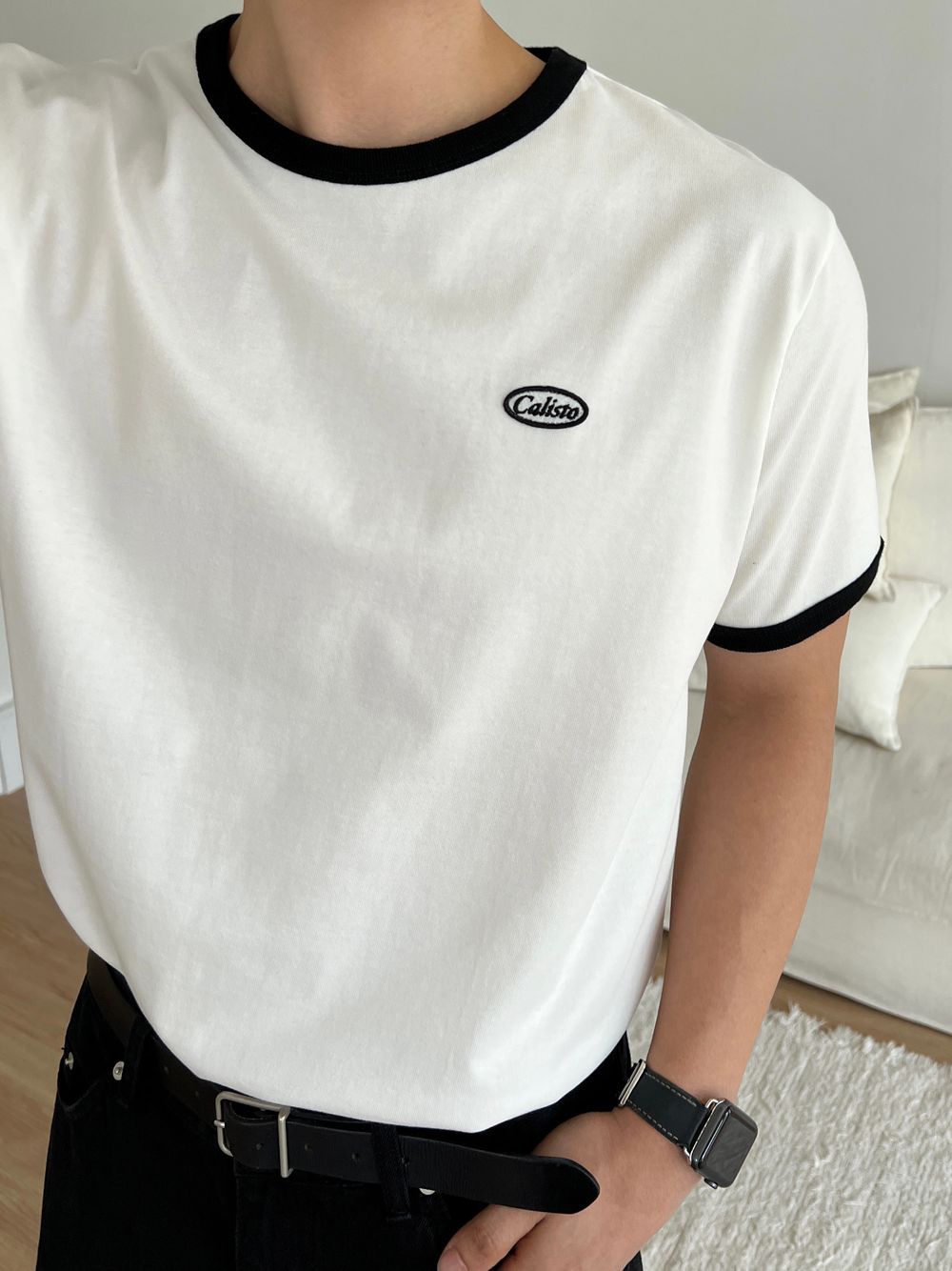 Caliso復古純棉撞色短袖｜3色入