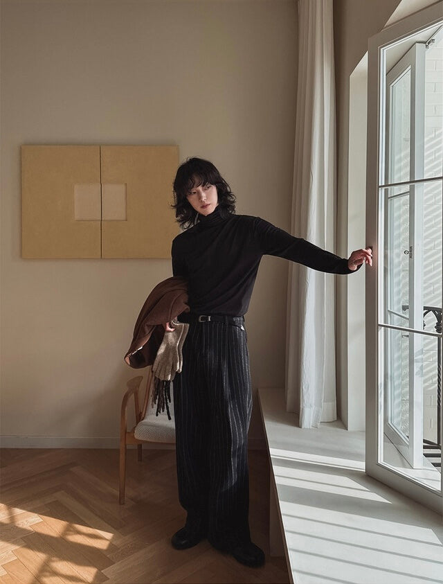 秋冬內搭必備🍂薄款高領彈性長袖TEE