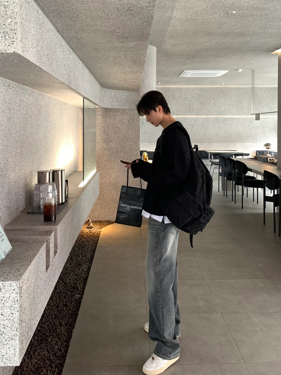 高品質! 百搭純色麻花紋針織衫