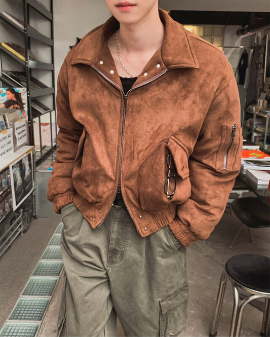 小眾高質款！鉚釘麂皮短款外套｜4色入