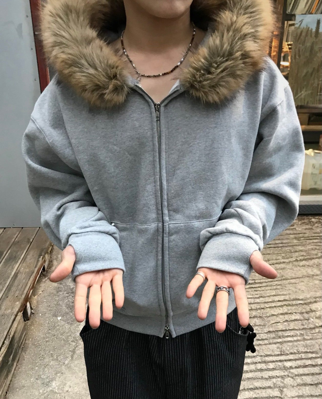 短款比例更好！重磅刷毛開胸衛衣｜2色入