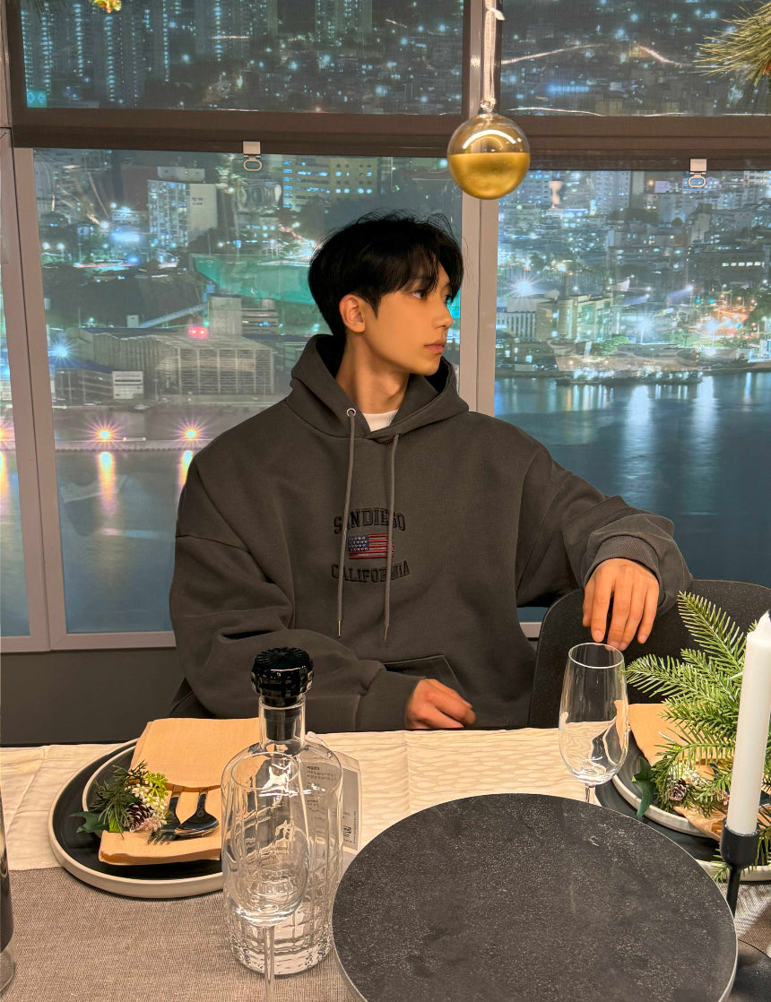 重磅900g! SAN DIEGO刺繡連帽衛衣