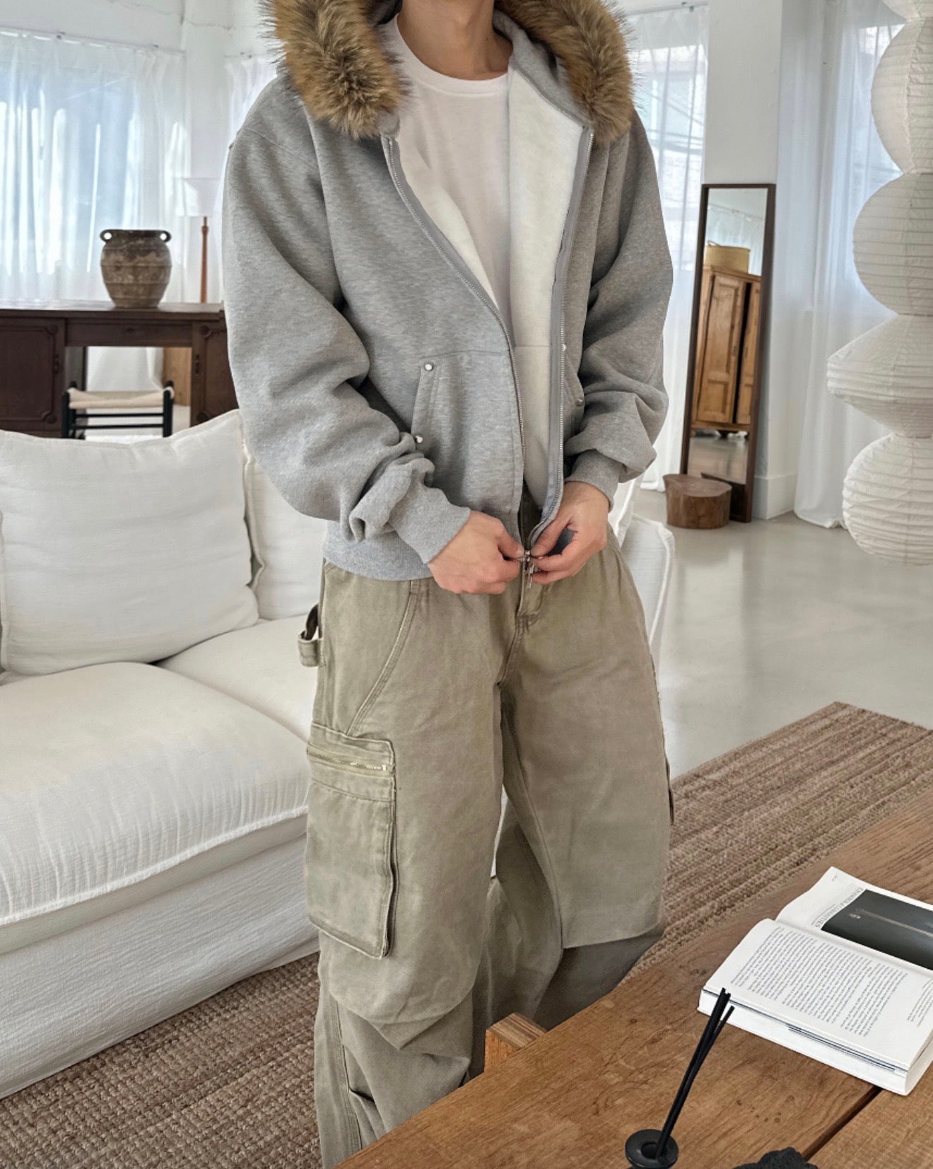 短款比例更好！重磅刷毛開胸衛衣｜2色入