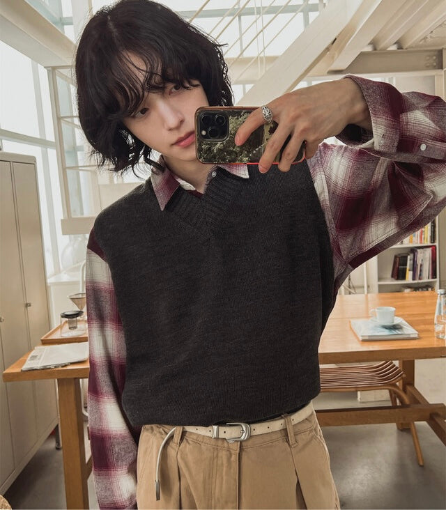 基礎款必入！純色 V領針織背心 | 8色入