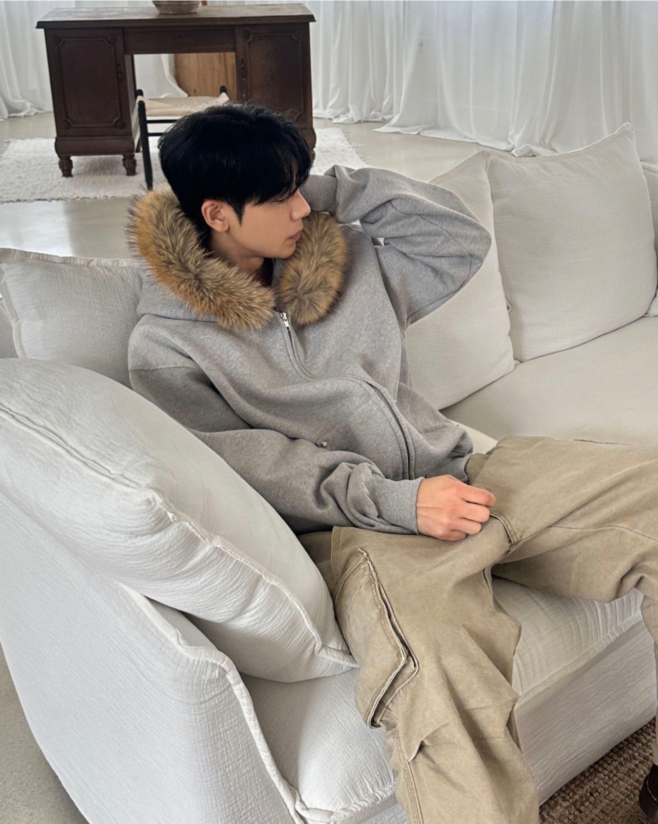 短款比例更好！重磅刷毛開胸衛衣｜2色入