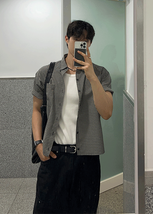 不壓身高！格仔短袖恤衫｜4色入