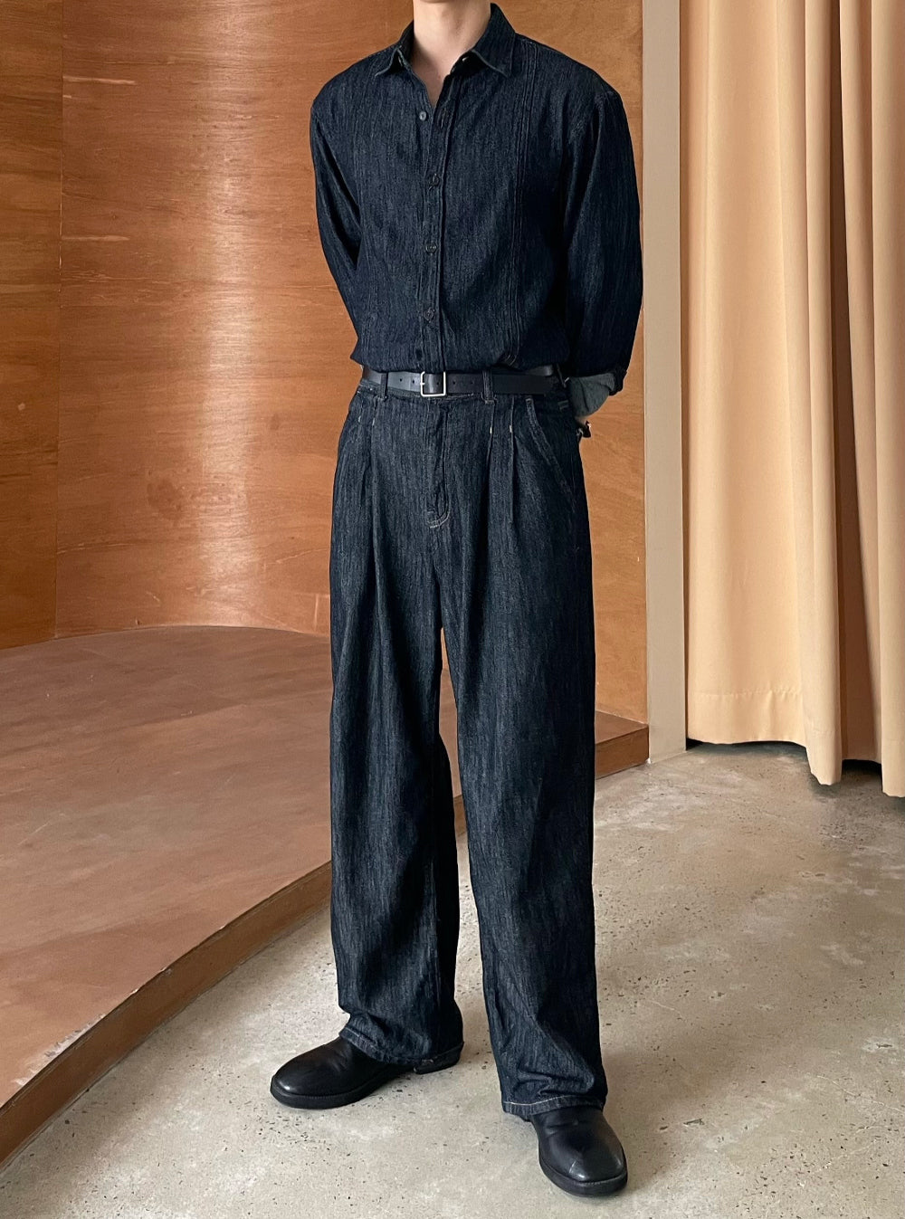 PREMIUM Set👑水洗牛仔長袖恤衫｜1色入