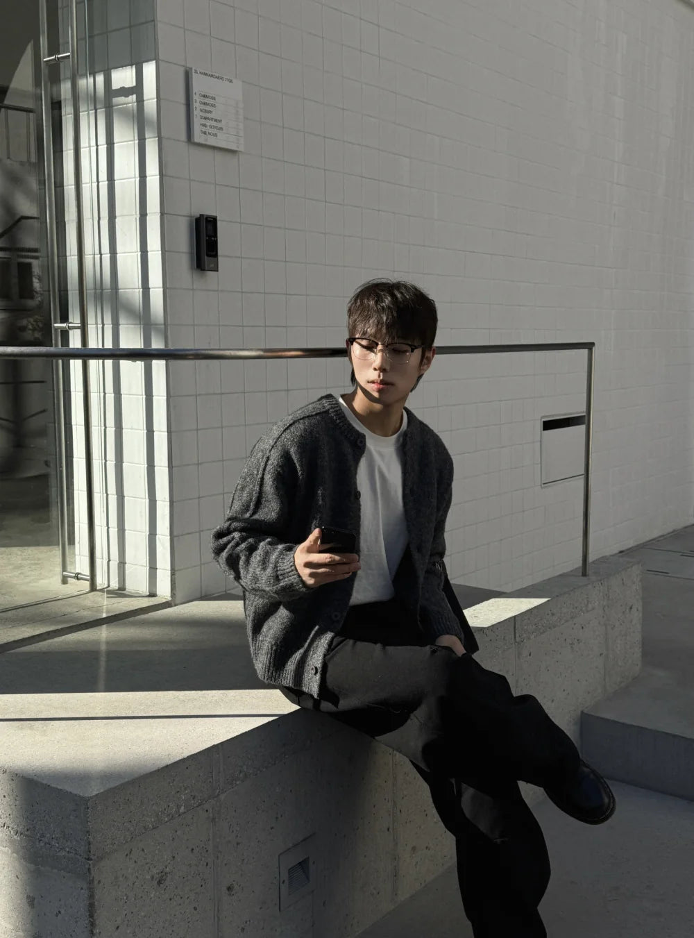 立體剪裁顯肩闊💪🏻圓領短款開胸針織衫｜6色入