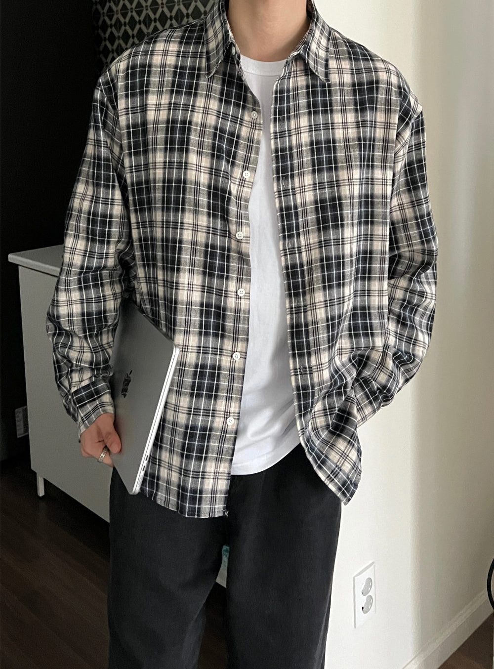 衣櫃必備跨季單品🌟韓系復古格仔恤衫｜3色入