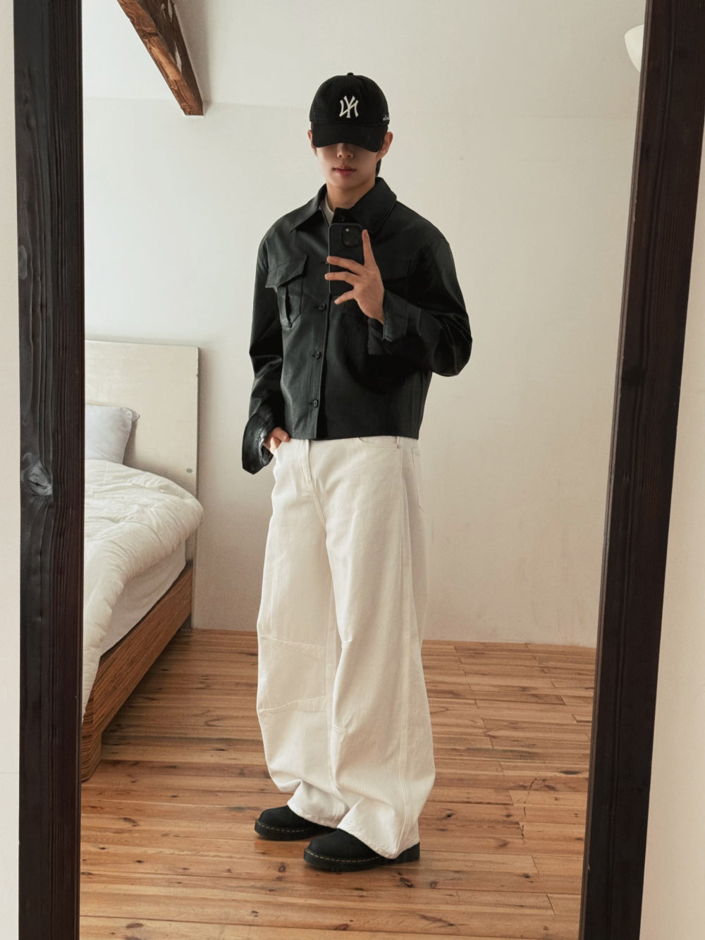 不壓身高！輕薄款雙口袋短皮褸｜2色入