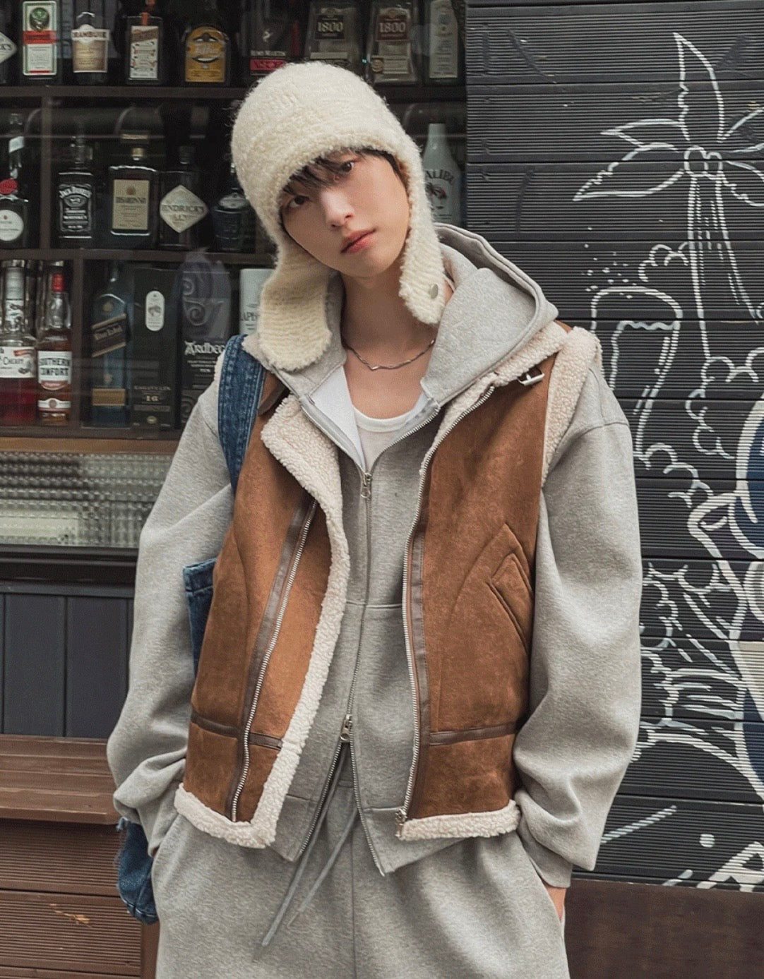 冬日感MAX ❄️皮革拼接背心Jacket｜2色入