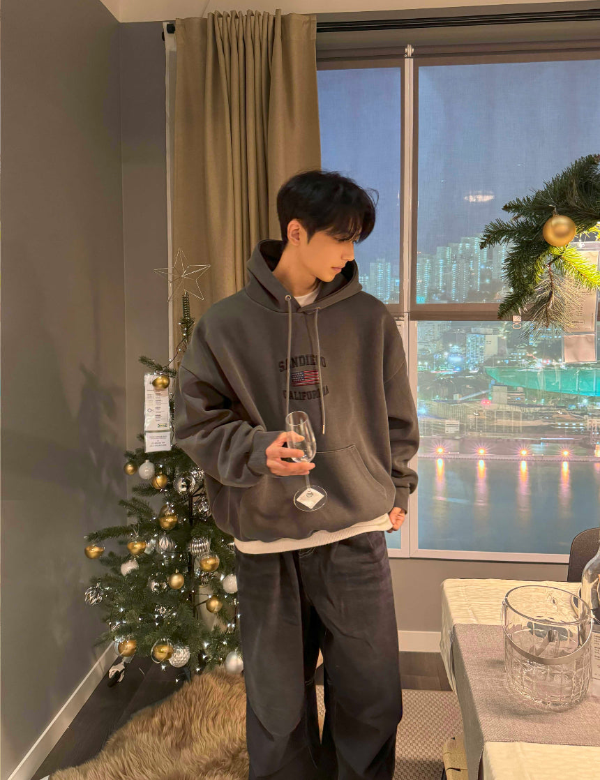 重磅900g! SAN DIEGO刺繡連帽衛衣