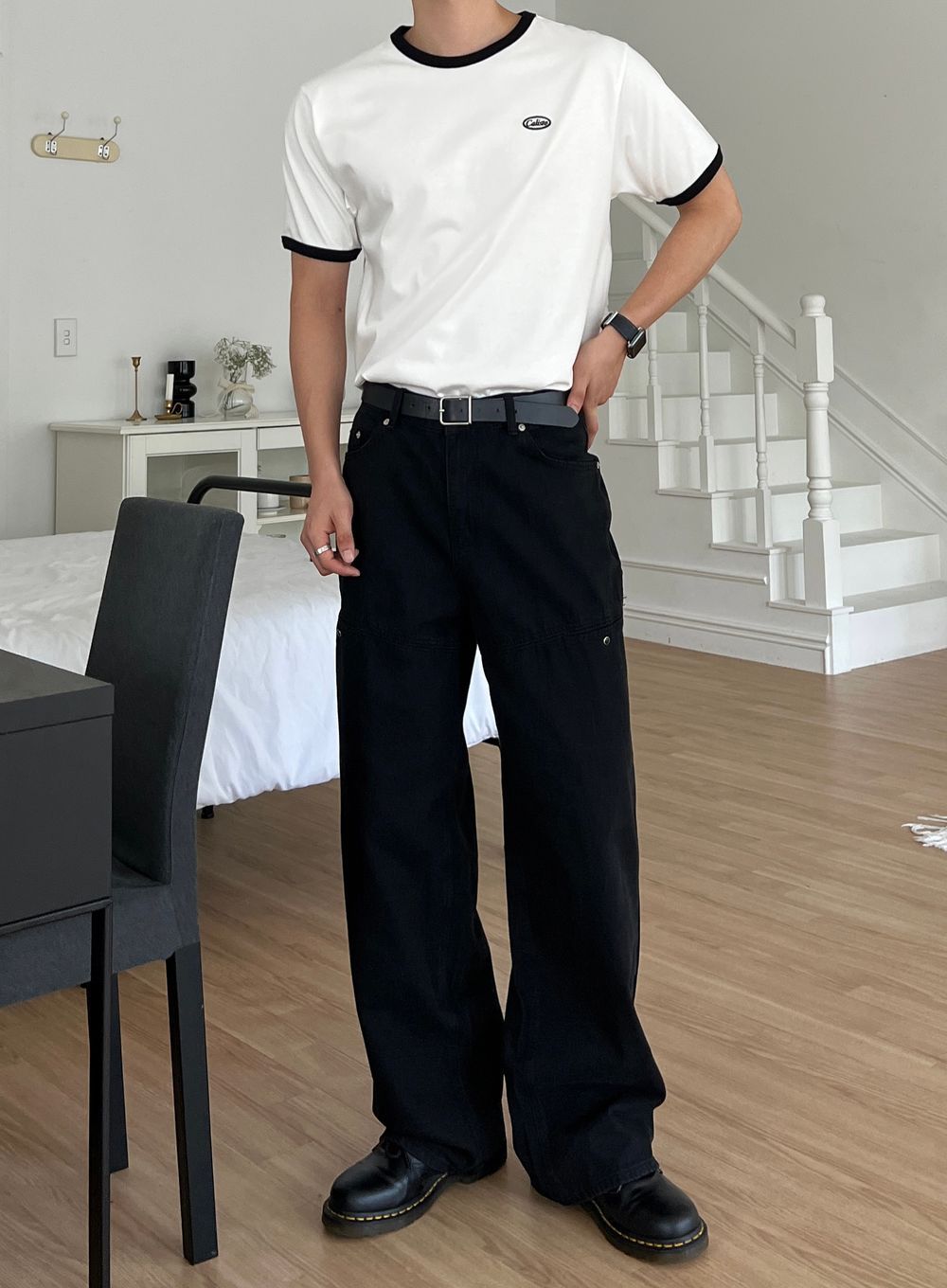 Caliso復古純棉撞色短袖｜3色入