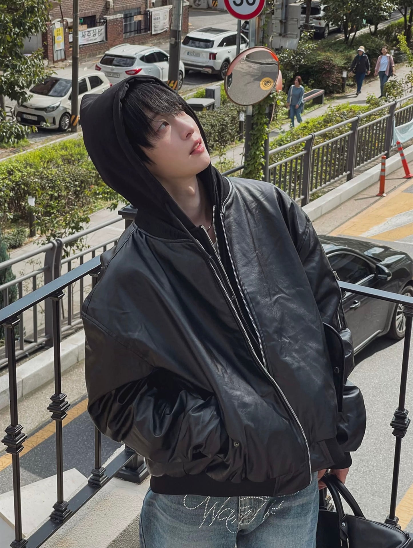 🔥店主推薦！型格假兩件連帽分層皮褸｜2色入