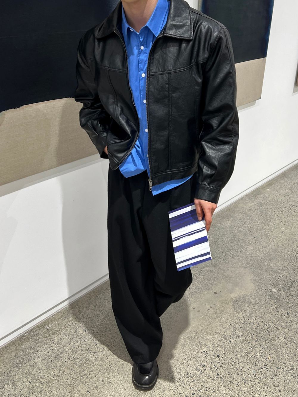 低調光澤感！植物性純素寬鬆短皮褸｜2色入