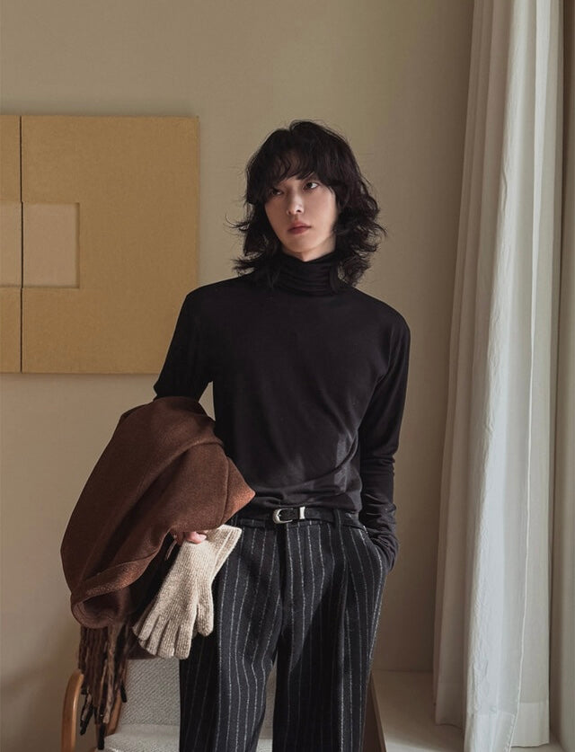 秋冬內搭必備🍂薄款高領彈性長袖TEE