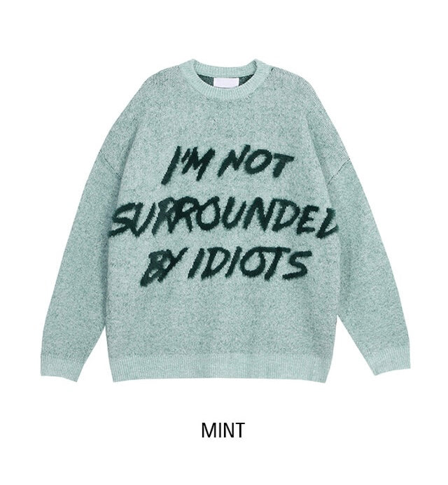 I'm not surrounded by idiot寬鬆針織衫｜4色入