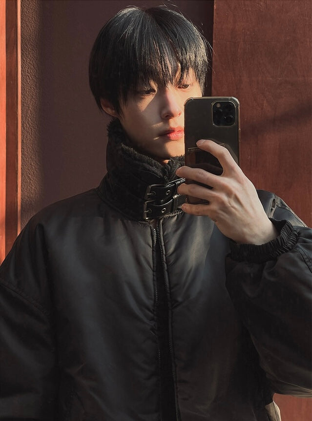 款式超靚！毛絨粒翻領短版拉鏈外套｜2色入