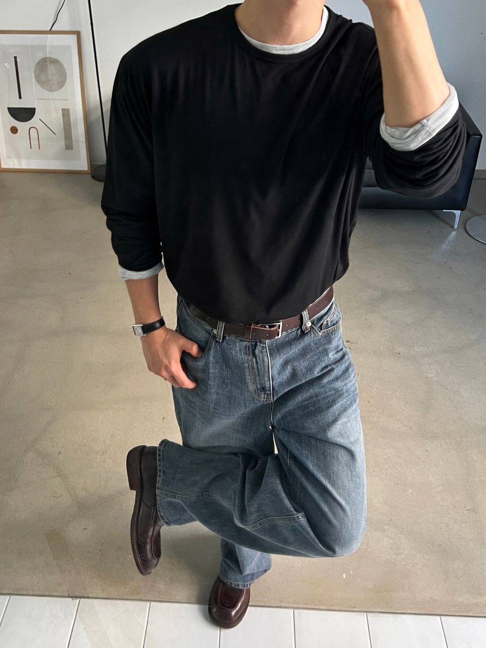 （1＋1）超親膚！韓製柔軟圓領長袖T恤｜9色入