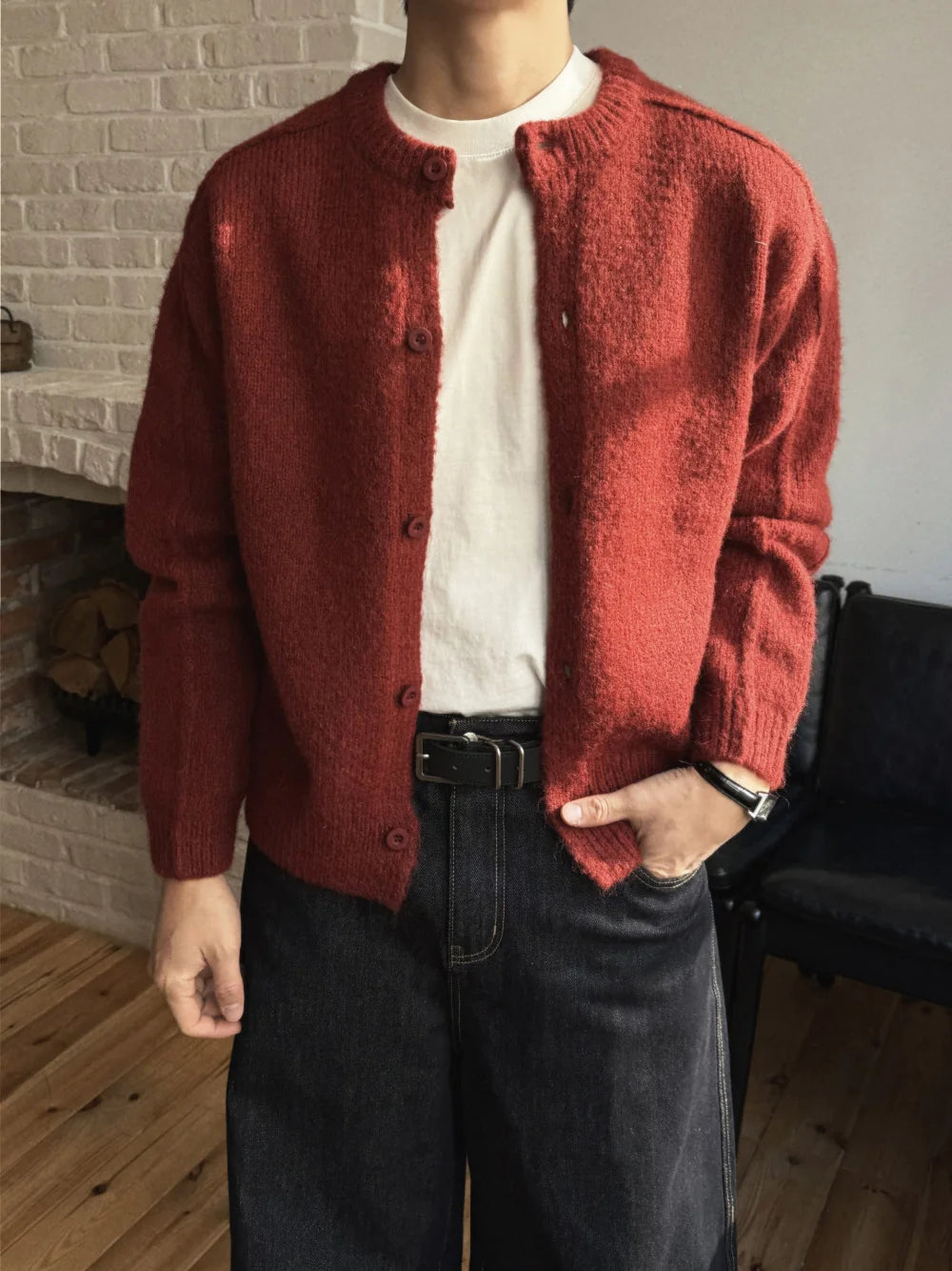 立體剪裁顯肩闊💪🏻圓領短款開胸針織衫｜6色入