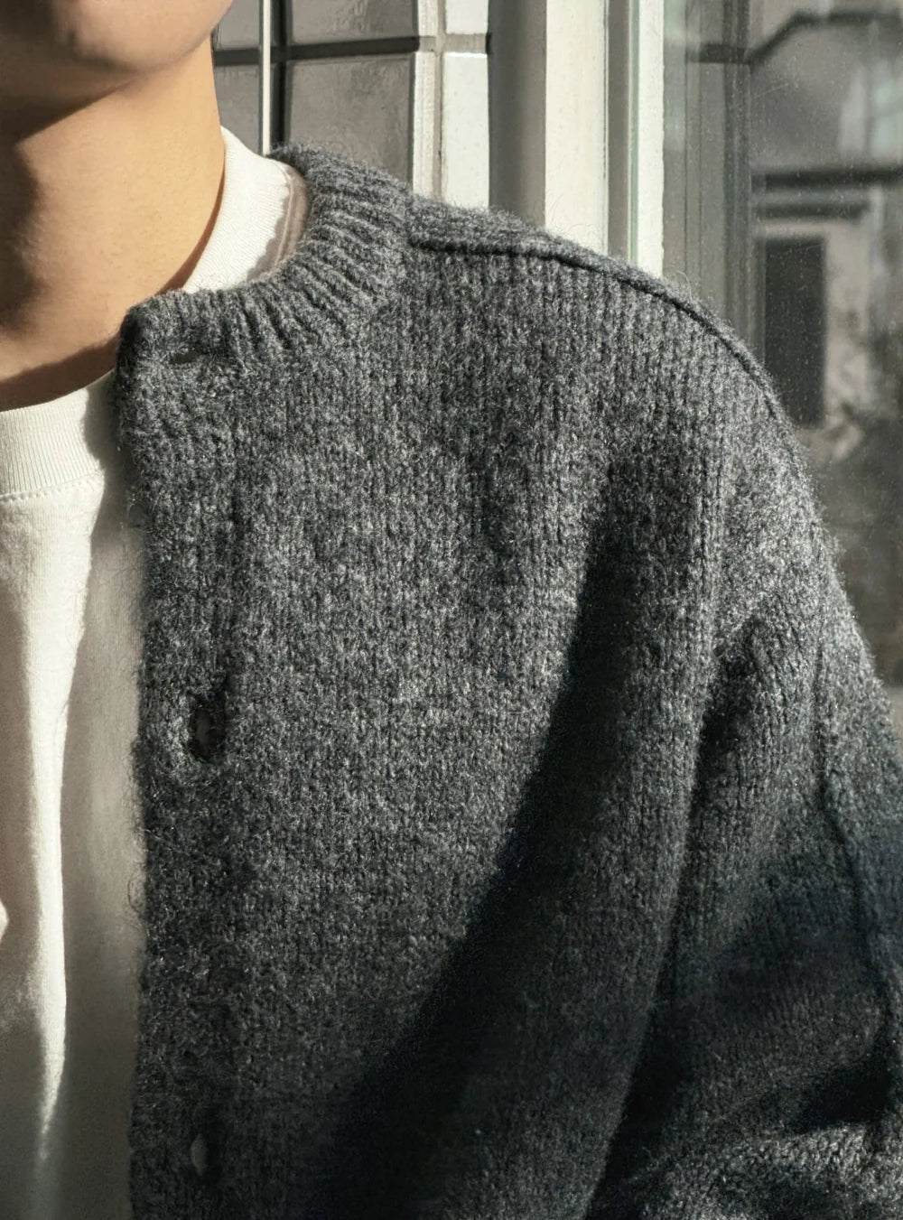 立體剪裁顯肩闊💪🏻圓領短款開胸針織衫｜6色入