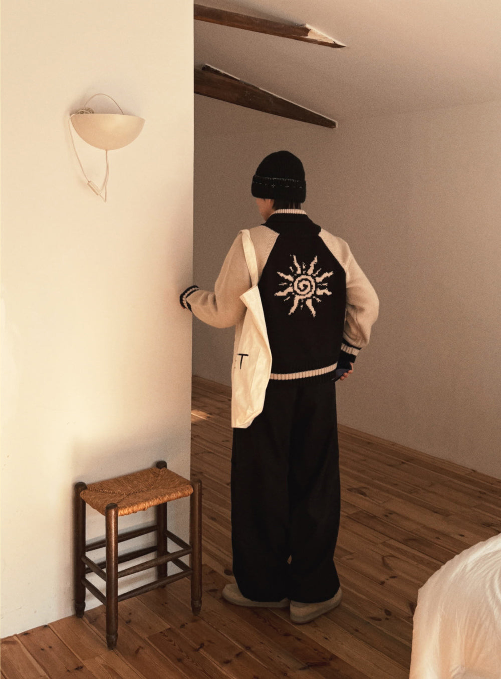 Zip up🧶太陽翻領開胸針織外套｜2色入