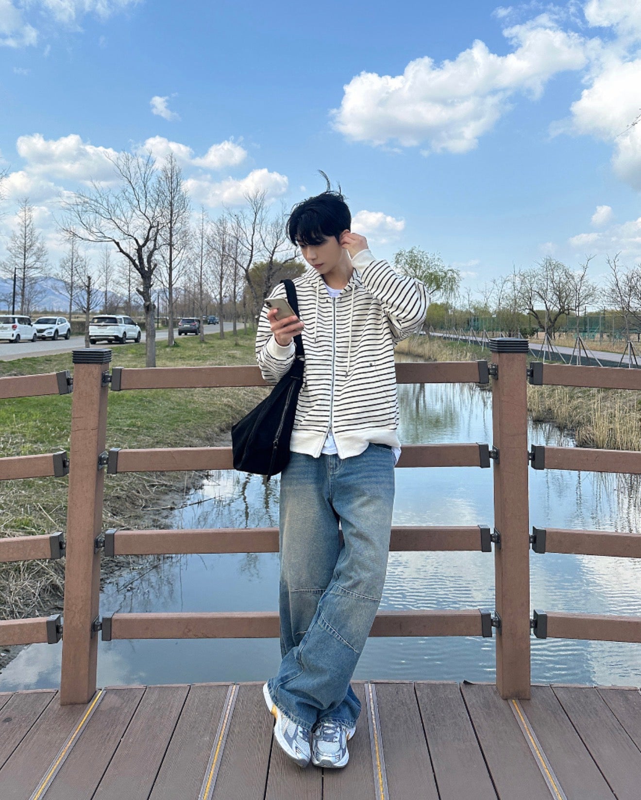 韓系簡約款✨條紋開胸衛衣｜2色入