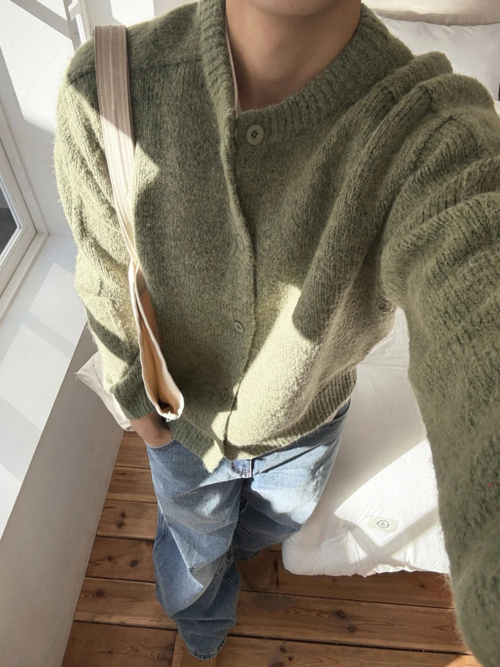 立體剪裁顯肩闊💪🏻圓領短款開胸針織衫｜6色入