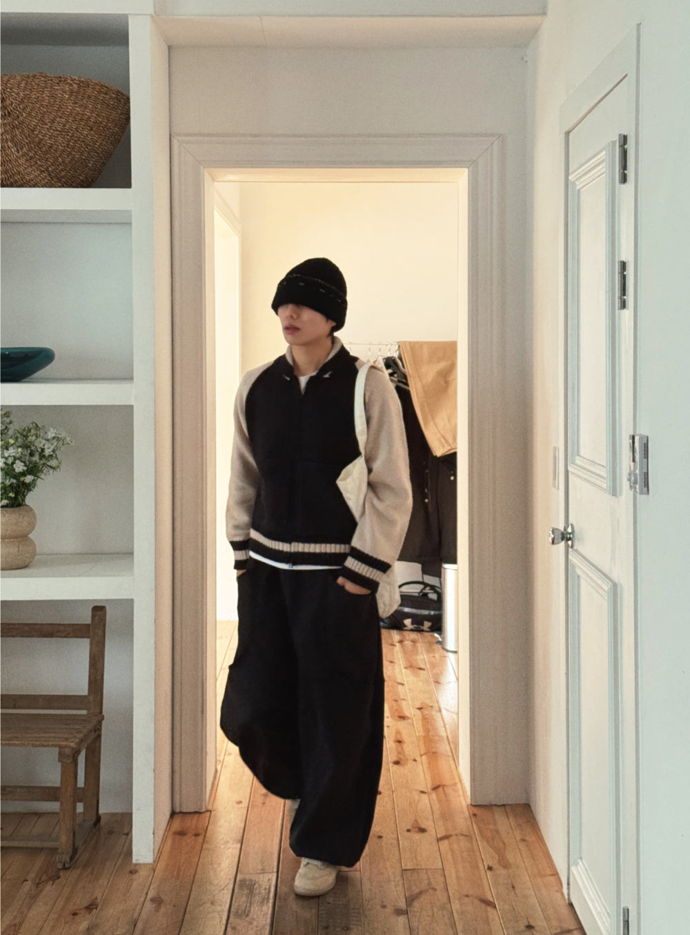 Zip up🧶太陽翻領開胸針織外套｜2色入