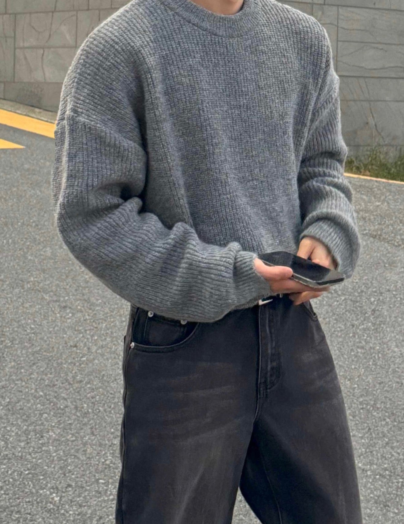 男友感Max！混色羊毛混紡寬鬆針織衫｜4色入