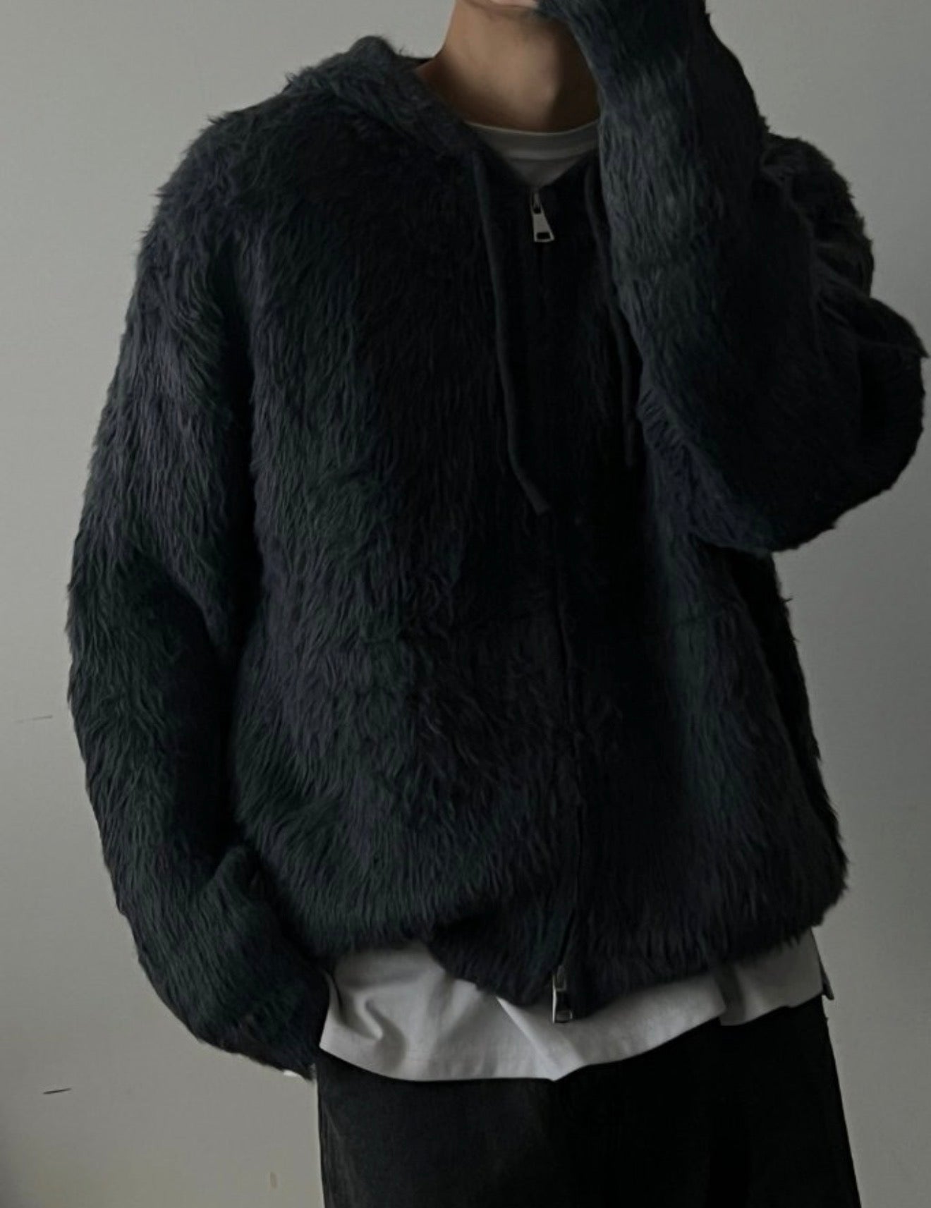 超保暖軟糯馬海毛雙拉鏈針織外套｜4色入