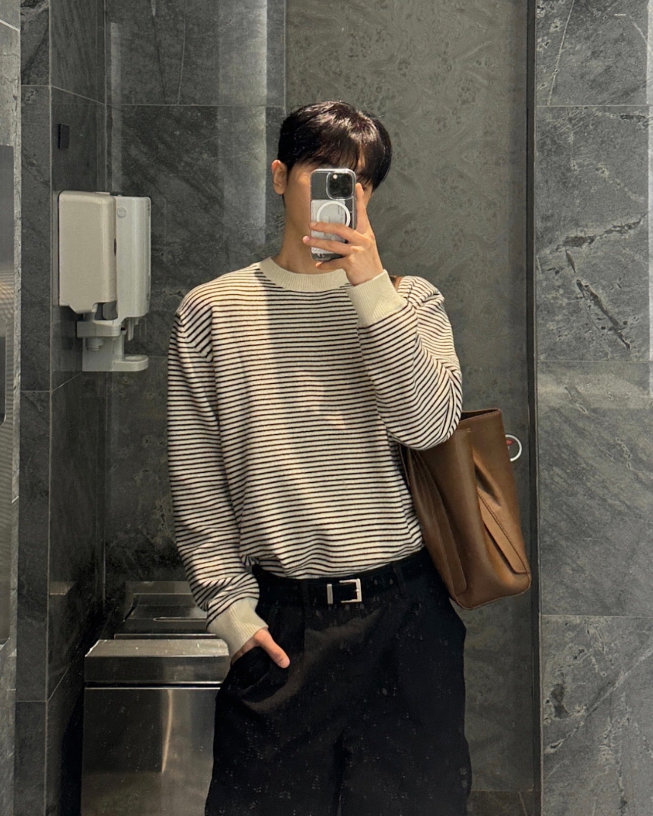 莫代爾圓領橫間針織衫｜3色入