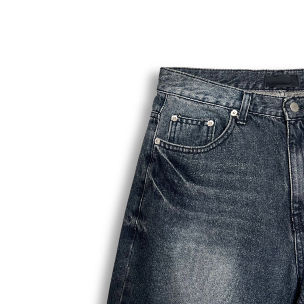 多尺碼！型格貓鬚水洗牛仔褲｜1色入