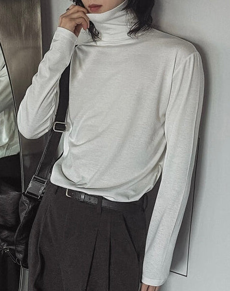 秋冬內搭必備🍂薄款高領彈性長袖TEE