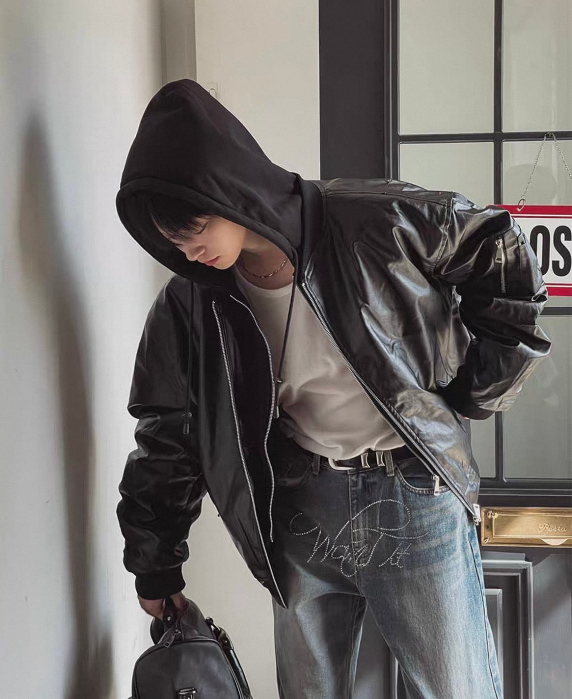 🔥店主推薦！型格假兩件連帽分層皮褸｜2色入