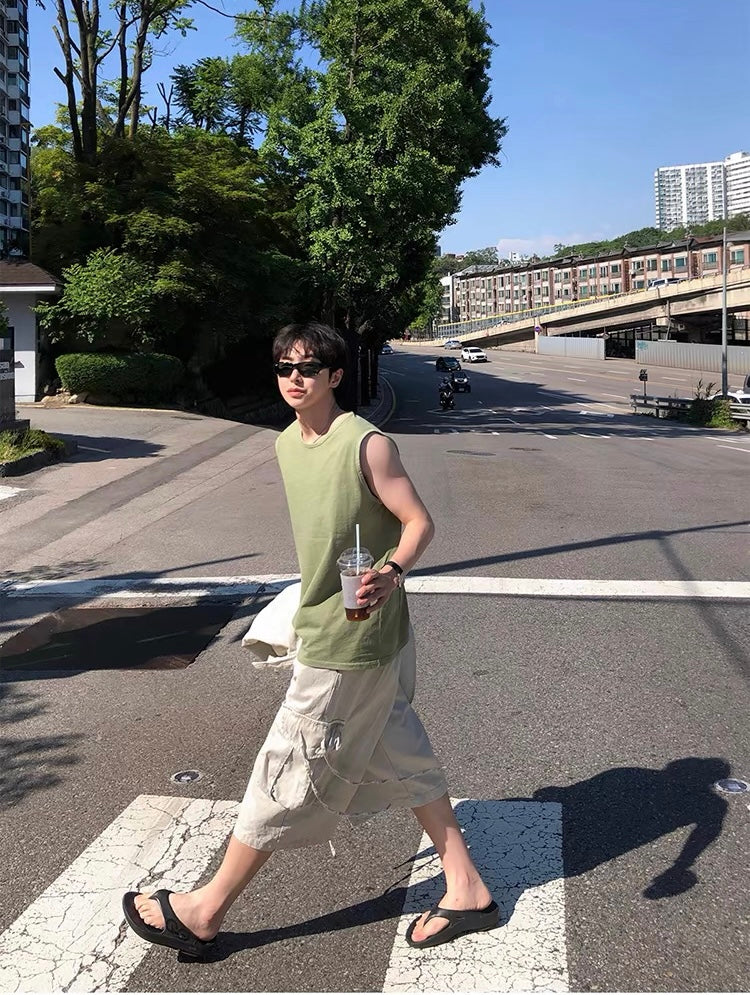 韓系純色簡約坎肩寬鬆背心｜3色入