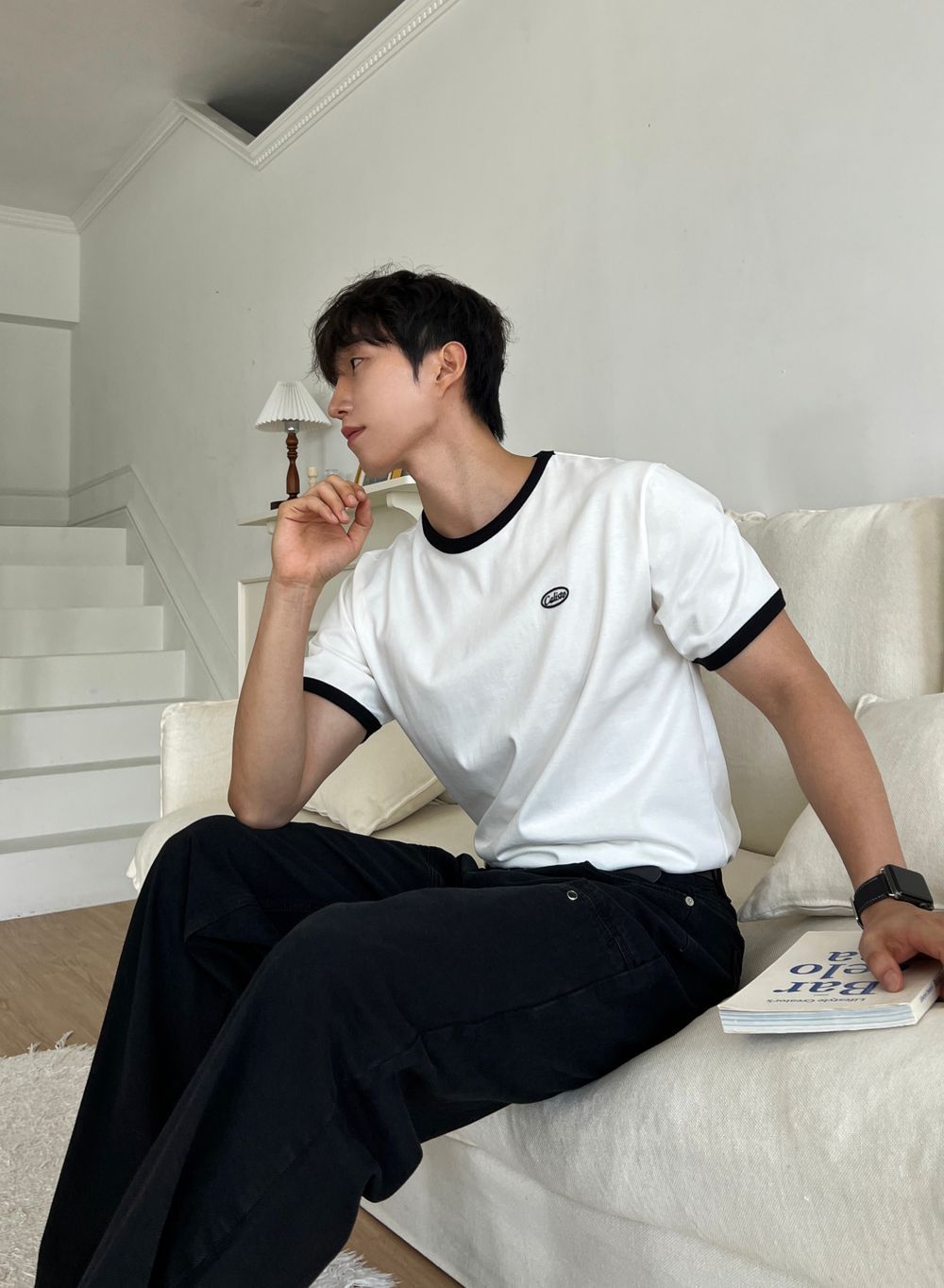 Caliso復古純棉撞色短袖｜3色入