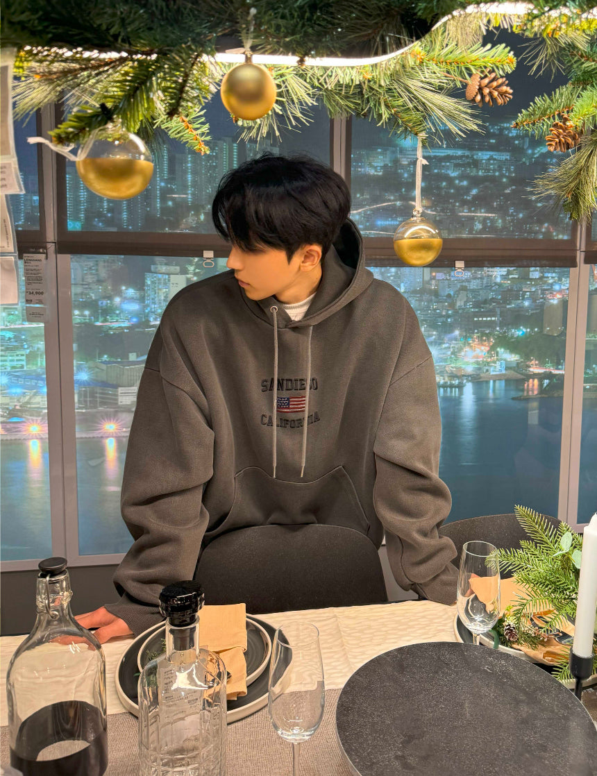 重磅900g! SAN DIEGO刺繡連帽衛衣