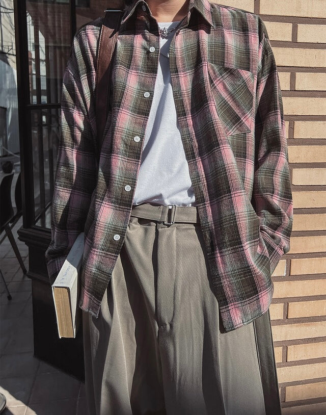 秋冬休閒格紋恤衫｜10色入
