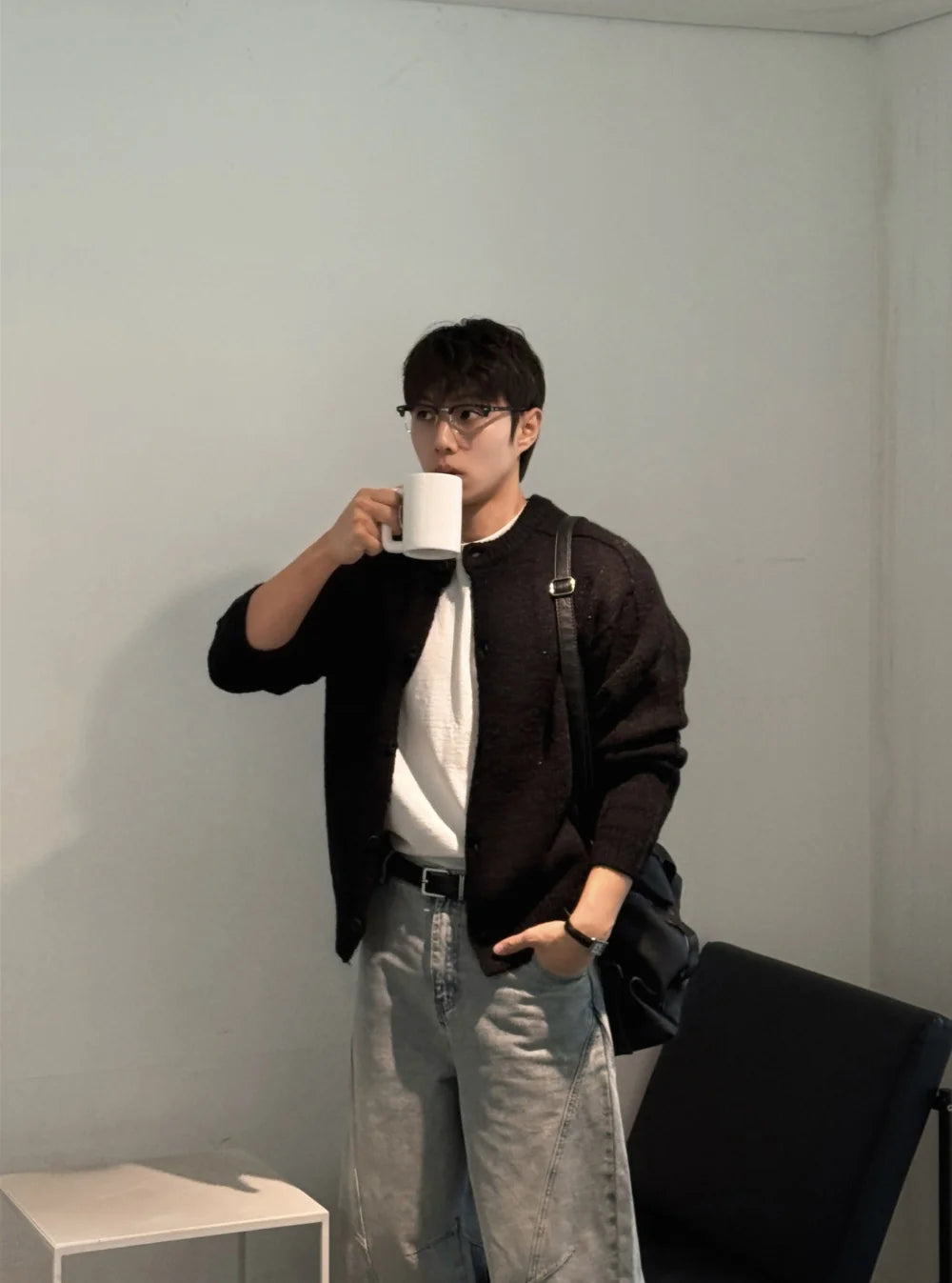 立體剪裁顯肩闊💪🏻圓領短款開胸針織衫｜6色入