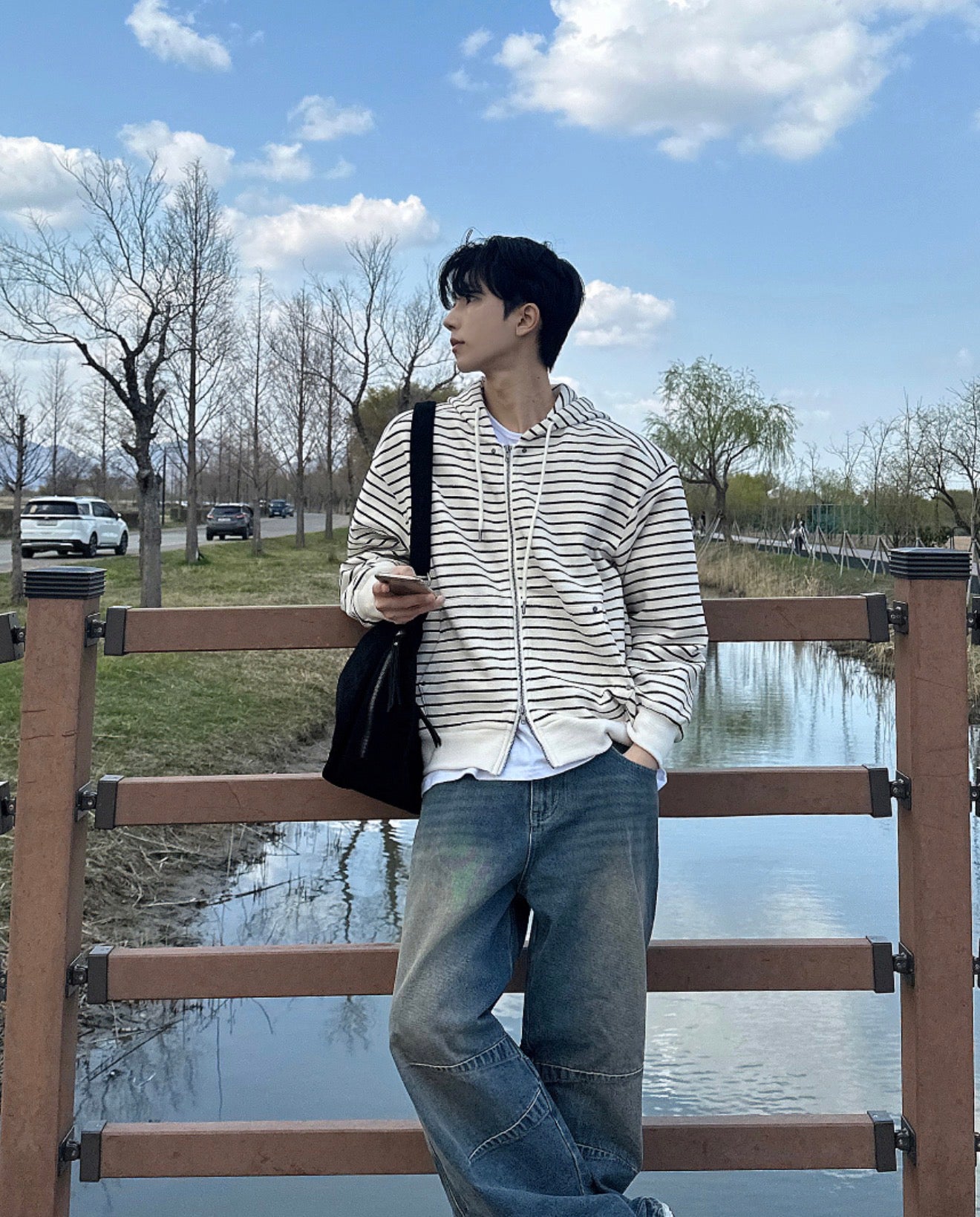 韓系簡約款✨條紋開胸衛衣｜2色入